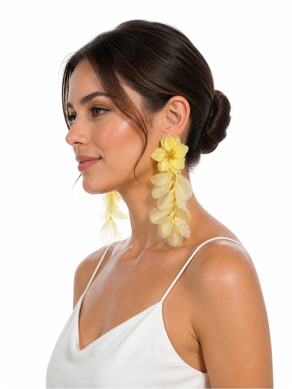 Zara Yellow Floral Drop Earrings
